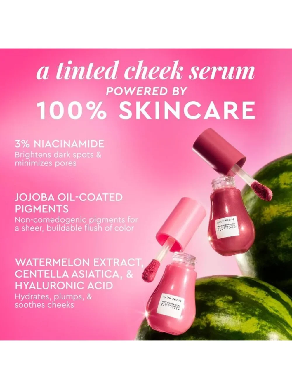 Dewy Flush Tinted Liquid Blush Serum - Hydrating, Buildable Berry Plum Tint for